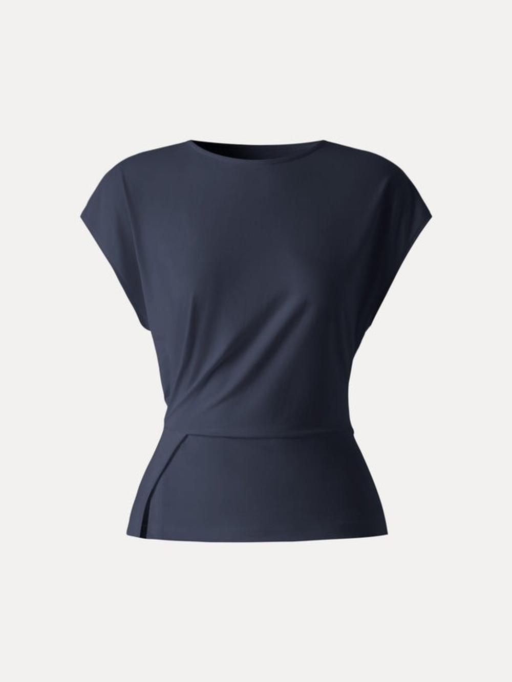 OGL Ponte Cooling Ponte Relaxed Round Neck Tucked Top - Midnight Navy